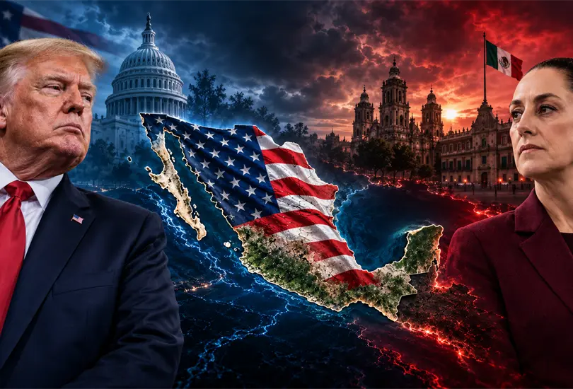 Sheinbaum reacciona al mapa de Trump que cubre a México con bandera de EE.UU, Sheinbaum reacciona al mapa de Trump que cubre a México con bandera de EE.UU,