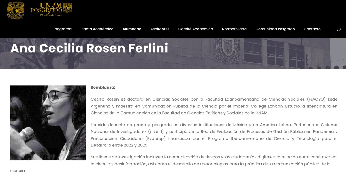 Rosen Ferlini forma parte del Instituto de Investigaciones Sociales de la UNAM. SS