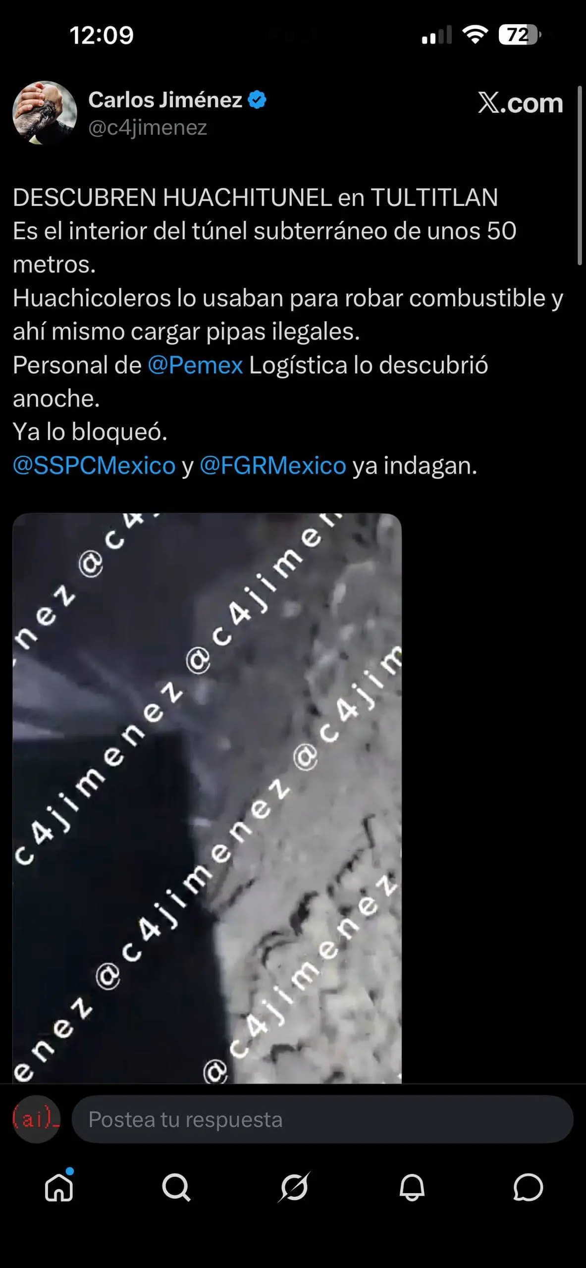 El olor a combustible delató el inmueble Especial