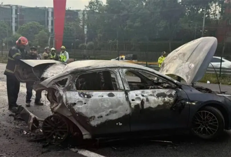 Los cuerpos de un hombre y una mujer fueron rescatados del BYD tras el incendio provocado por el choque. Los cuerpos de un hombre y una mujer fueron rescatados del BYD tras el incendio provocado por el choque.