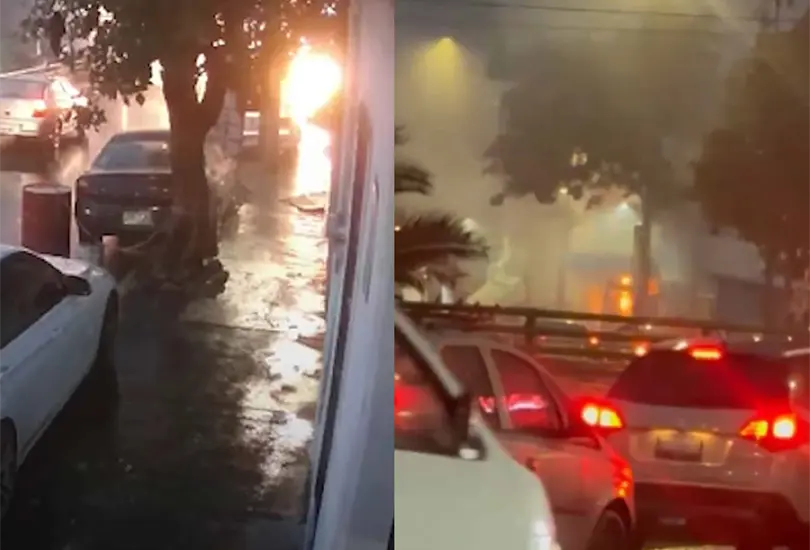 Así fue el momento exacto de la explosión en Álvaro Obregón: una cámara de seguridad captó el instante en que una fuerte llamarada cubrió la calle. Así fue el momento exacto de la explosión en Álvaro Obregón: una cámara de seguridad captó el instante en que una fuerte llamarada cubrió la calle.