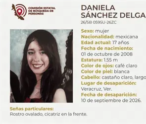 Daniela Sánchez fue a la universidad y desapareció en el puerto de Veracruz; piden ayuda para localizarla