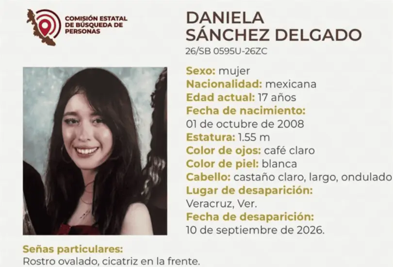 Familiares, amigos y la Universidad Veracruzana pidieron apoyo para encontrar a Daniela Sánchez, cuya integridad podría estar en riesgo. Familiares, amigos y la Universidad Veracruzana pidieron apoyo para encontrar a Daniela Sánchez, cuya integridad podría estar en riesgo.