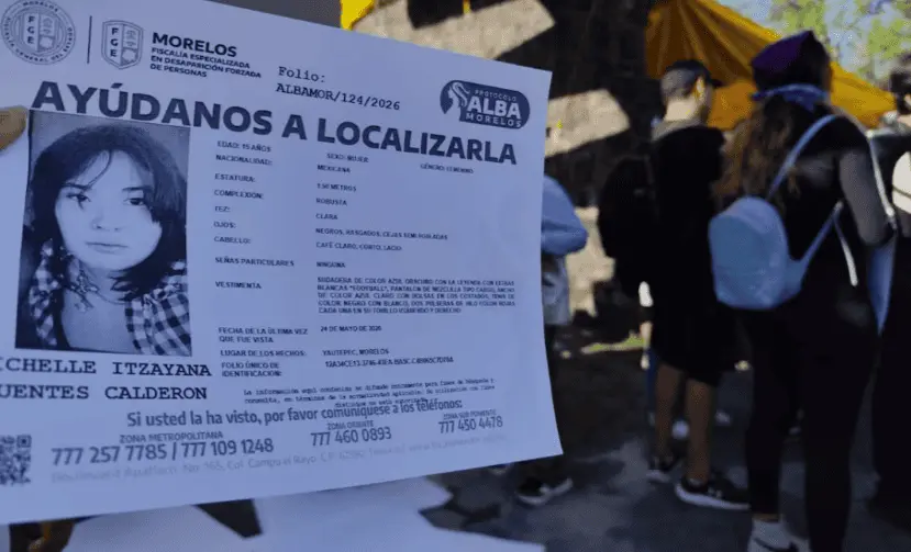Michelle Itzayana tenía 15 años y fue vista por última vez el 24 de mayo de 2026 en el municipio de Yautepec, Morelos. Especial