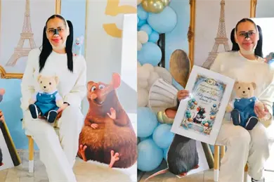 Con fiesta de Ratatouille y viaje a Par&iacute;s, Sandra Cuevas celebra los 5 a&ntilde;os de su oso "Daniell"