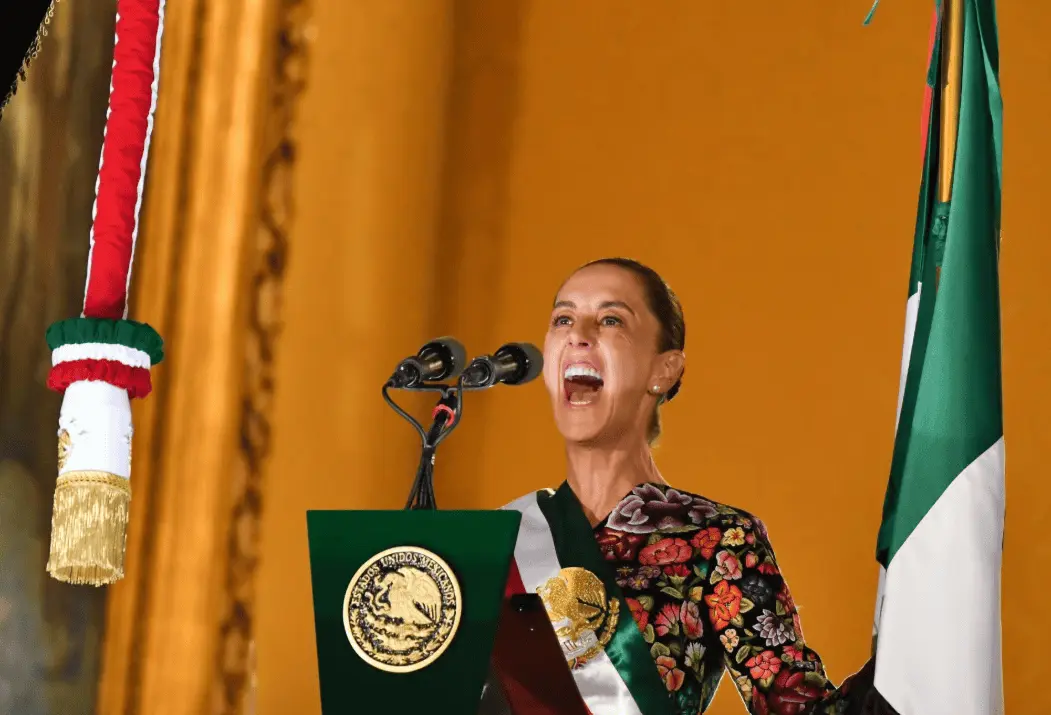 Claudia Sheinbaum durante el Grito de Independencia. Especial
