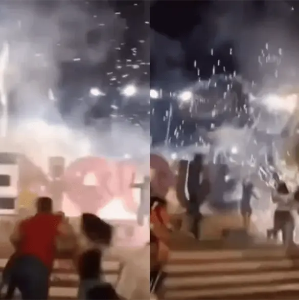 Pánico en Palenque: pirotecnia se sale de control y cae entre asistentes en pleno Grito de Independencia Pánico en Palenque: pirotecnia se sale de control y cae entre asistentes en pleno Grito de Independencia