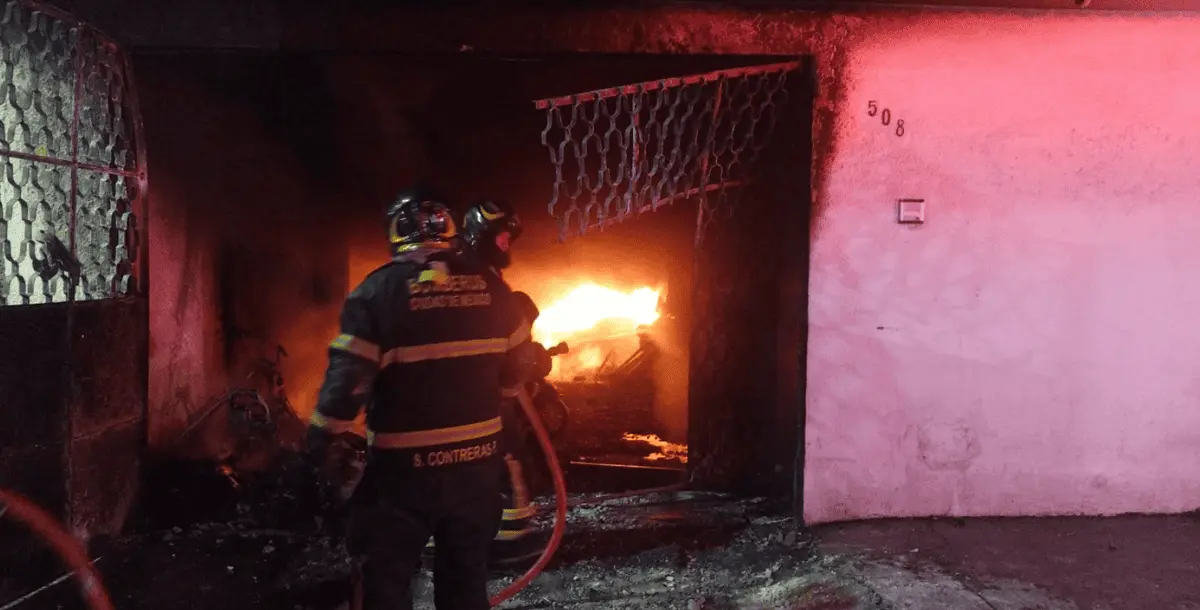 Salieron a festejar y lo perdieron todo: Incendio por pirotecnia deja 14 perritos muertos en la GAM. X: @Bomberos_CDMX.