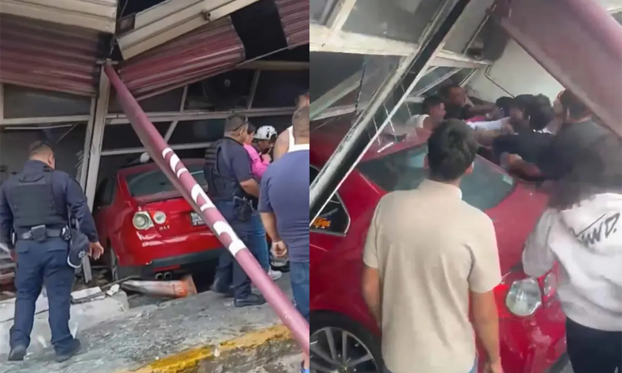  Así ocurrió el accidente en Naucalpan donde un conductor  terminó dentro de una panadería; vecinos retuvieron y golpearon al conductor. 