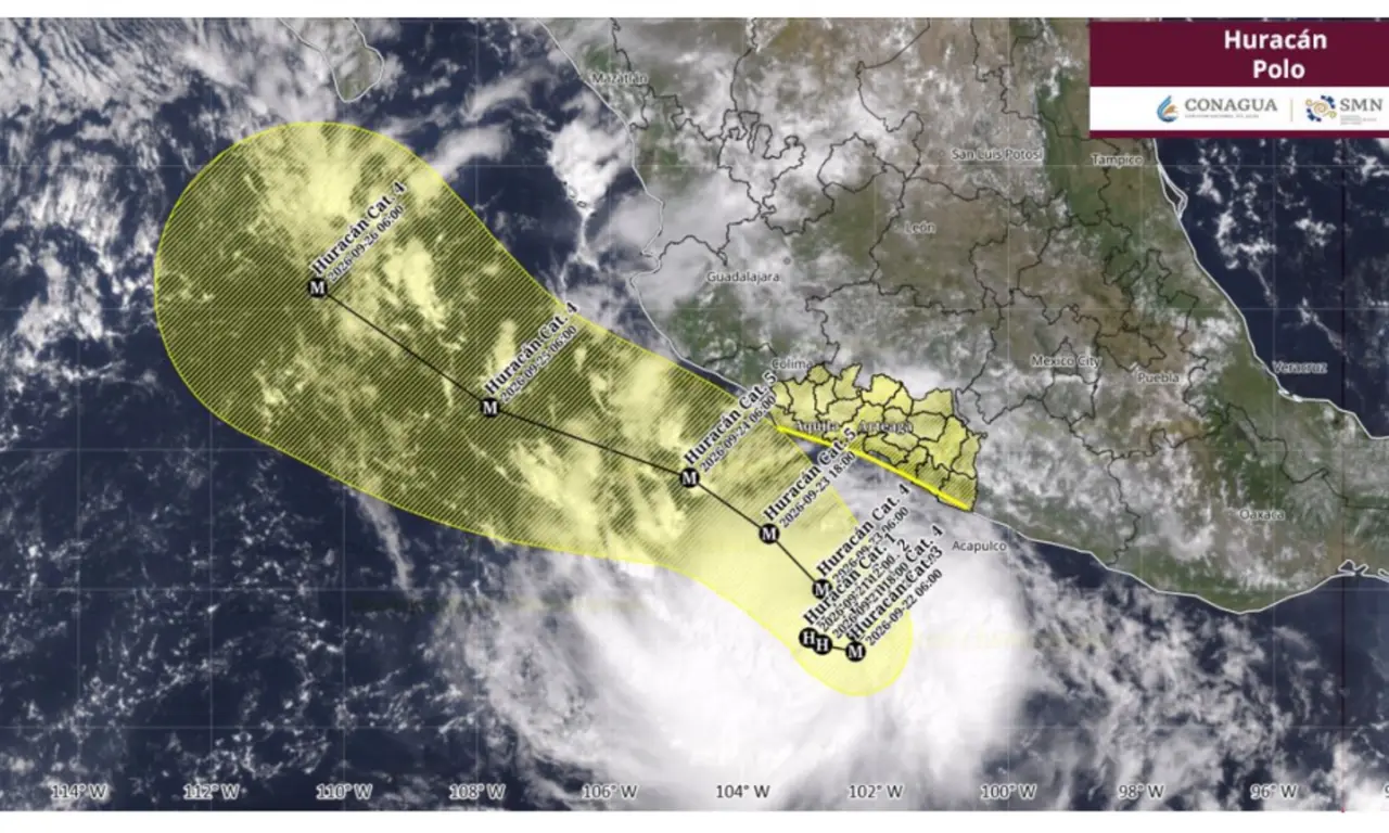  Huracán Polo se intensifica a categoría 2: Sheinbaum alerta por lluvias y fuerte oleaje en el Pacífico 