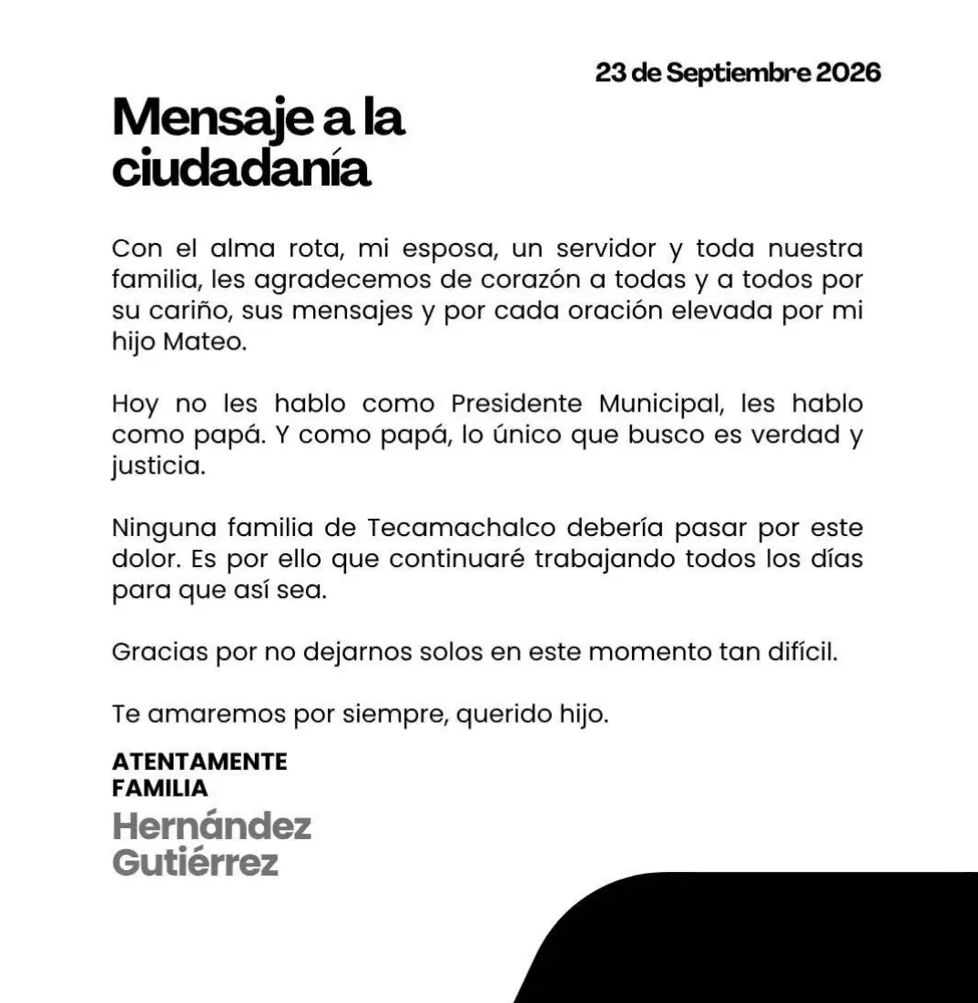 El alcalde pidió verdad y justicia en el caso de su hijo. Especial