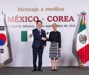 Sheinbaum y el presidente de Corea del Sur, Lee Jae-myung acuerdan 17 proyectos de cooperaci&oacute;n