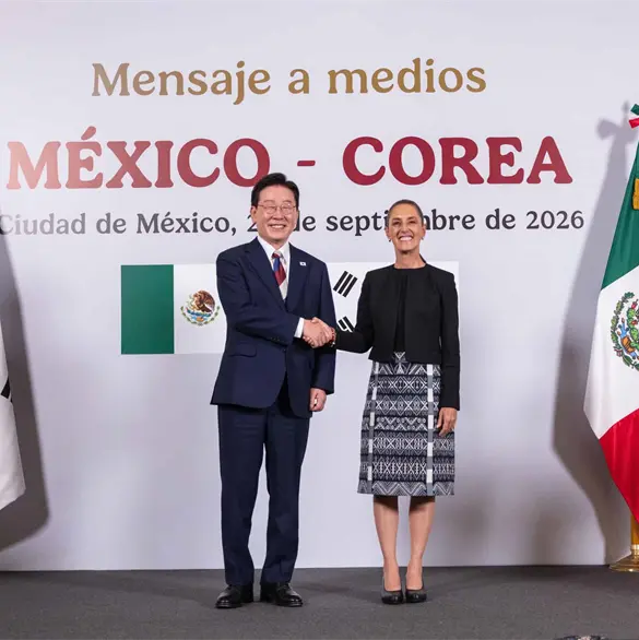 Sheinbaum y el presidente de Corea del Sur, Lee Jae-myung acuerdan 17 proyectos de cooperaci&oacute;n