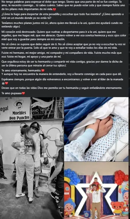 Mensaje de despedida de hermana de Lobito Torres Especial
