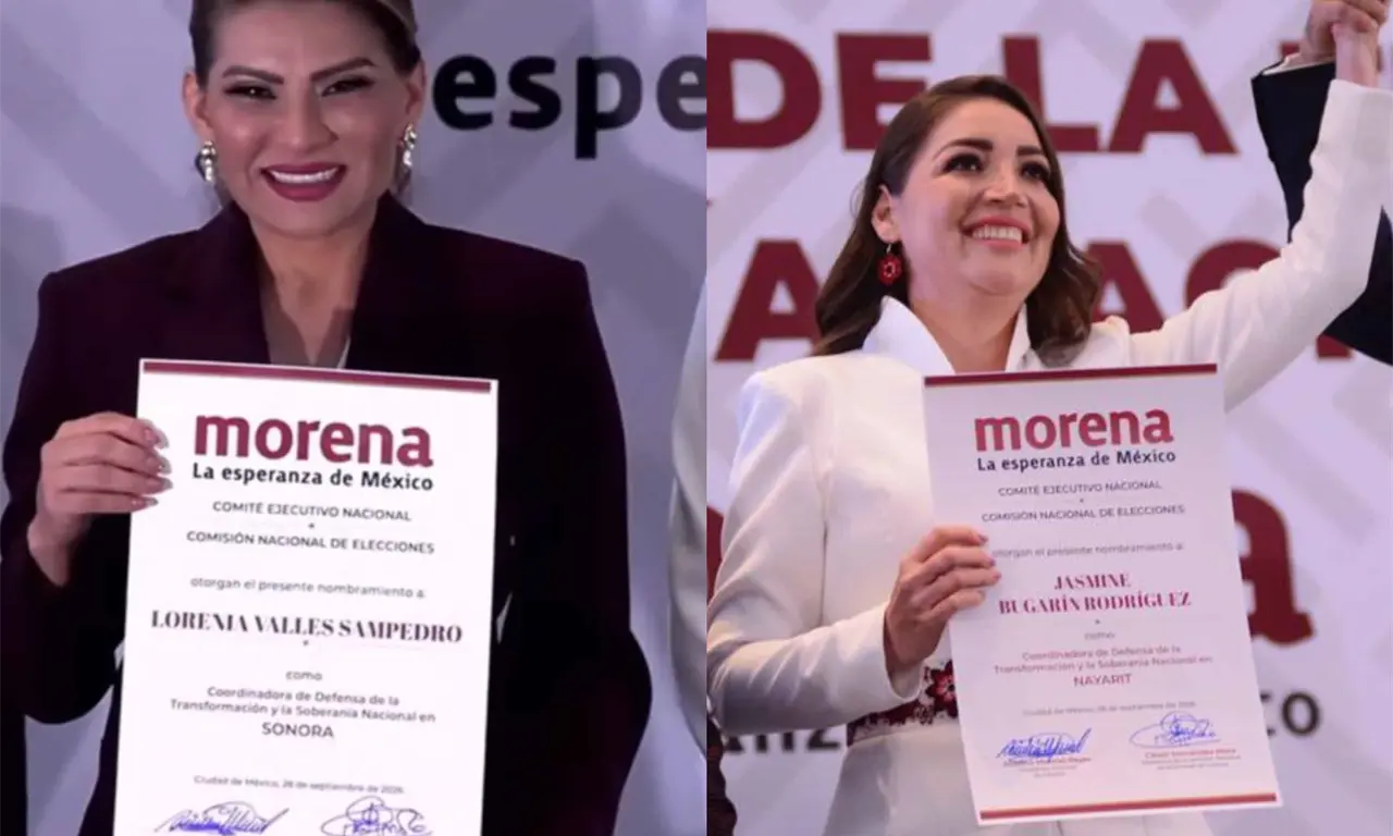  Morena designó a Jasmine Bugarín y Lorenia Valles como coordinadoras en Nayarit y Sonora rumbo a 2027; conoce sus perfiles y trayectoria política. 