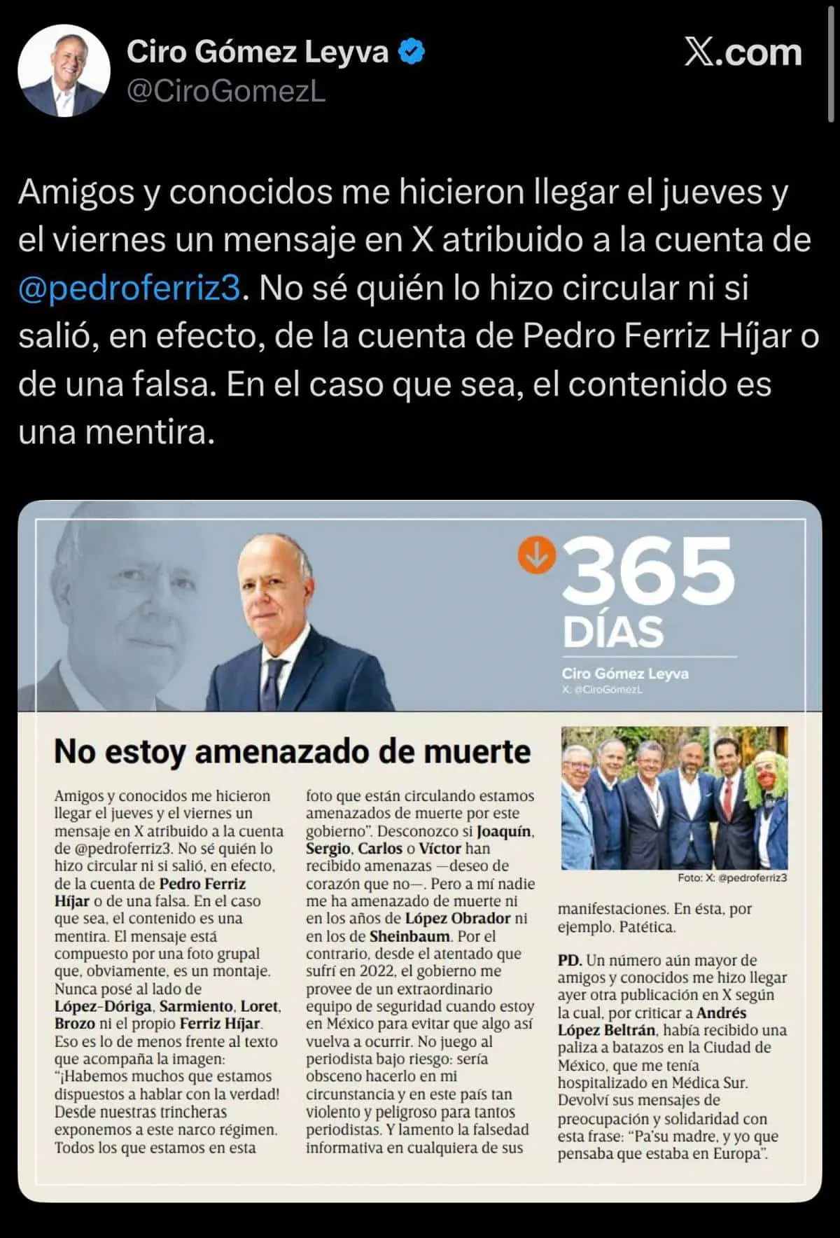 ¿Qué desmintió Ciro Gómez Leyva? Especial