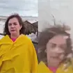 Reportera es sorprendida por gigantesca ola durante cobertura del hurac&aacute;n Polo en Sonora