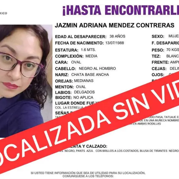 Localizan sin vida a Jazmín Adriana en Valle de Chalco tras 5 días desaparecida Localizan sin vida a Jazmín Adriana en Valle de Chalco tras 5 días desaparecida