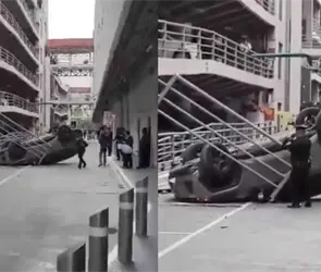 &iquest;Qu&eacute; se sabe de la conductora que cay&oacute; con su auto desde el segundo piso de Galer&iacute;as Coapa?