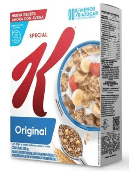 Entre las opciones que llaman la atención se encuentra Kellogg's Special K Original, un cereal de hojuelas con grano entero que registró apenas 0.8 gramos de azúcares por cada 100 gramos. Especial.