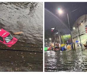 Carros quedan varados por inundaciones en Tl&aacute;huac e Iztapalapa | VIDEOS