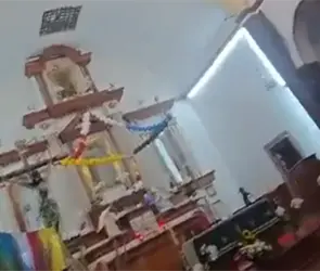 VIDEO: As&iacute; sometieron a hombre armado que amenaz&oacute; a personal de iglesia en Zinacantepec