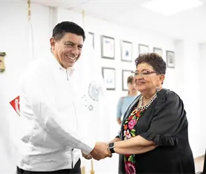 Ernestina Godoy y Salom&oacute;n Jara acuerdan fortalecer la seguridad en Oaxaca
