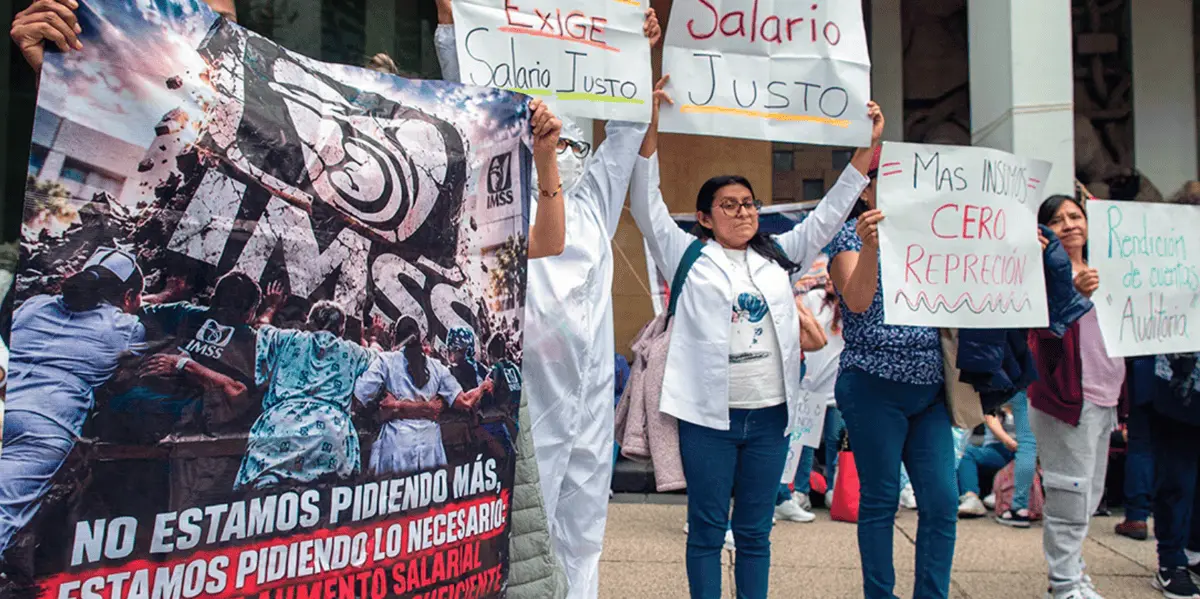 Personal del IMSS exige mejoras salariales y prestaciones laborales en medio de las inconformidades por sus condiciones de trabajo. Especial