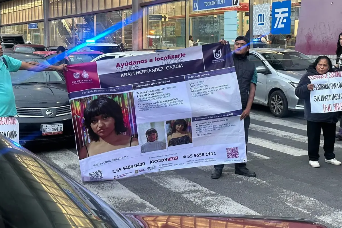  Localizan con vida a Aralí Hernández en Iztapalapa; había desaparecido el 10 de octubre
 