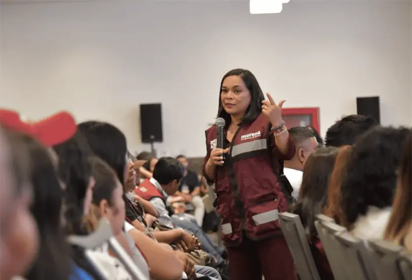 Beatriz Mojica, coordinadora estatal de los Comit&eacute;s de Defensa de la Transformaci&oacute;n y la Soberan&iacute;a Nacional en Guerrero.