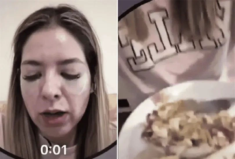 En la grabaci&oacute;n, Cristina les comparti&oacute; detalles de su ma&ntilde;ana y mostr&oacute; que estaba comiendo el huevo que hab&iacute;a preparado para desayunar.