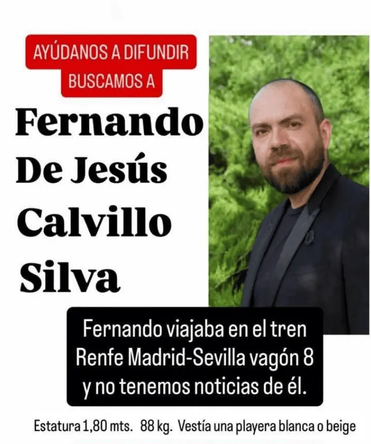Fernando Calvillo viajaba de Madrid a Sevilla junto a su pareja y otros familiares cuando ocurrió el choque. Especial
