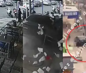 Filtran video del momento exacto en que auto embiste a varias personas y se estrella contra local de Tortas Gigantes Sur 12